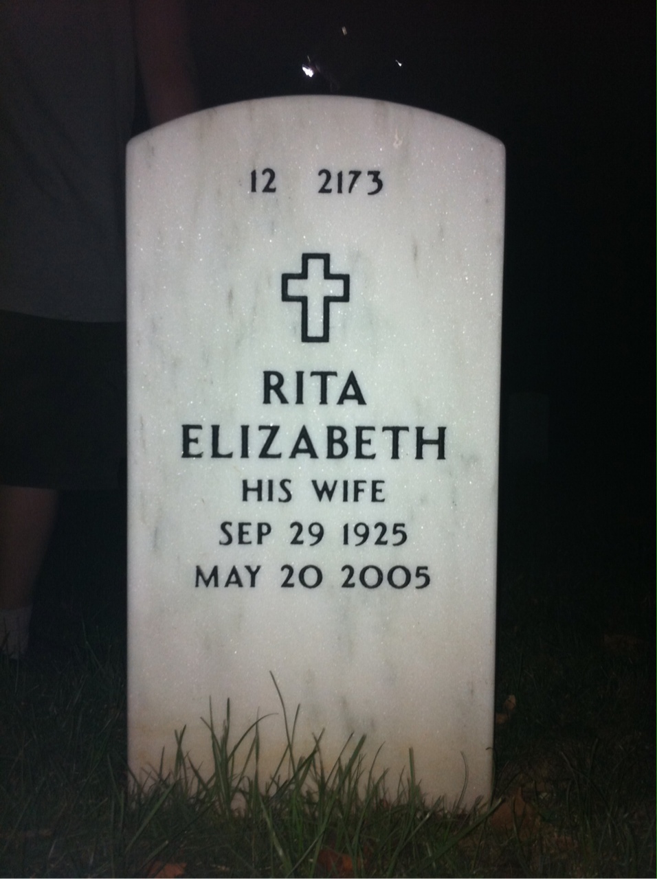 Back of headstone — William Barrett