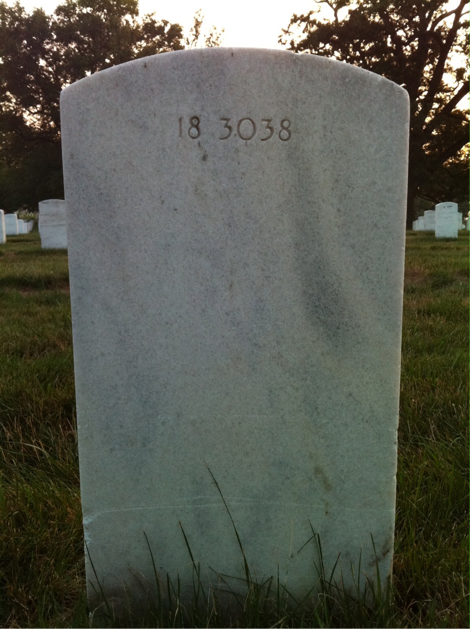 Back of headstone — Arthur Mitchell