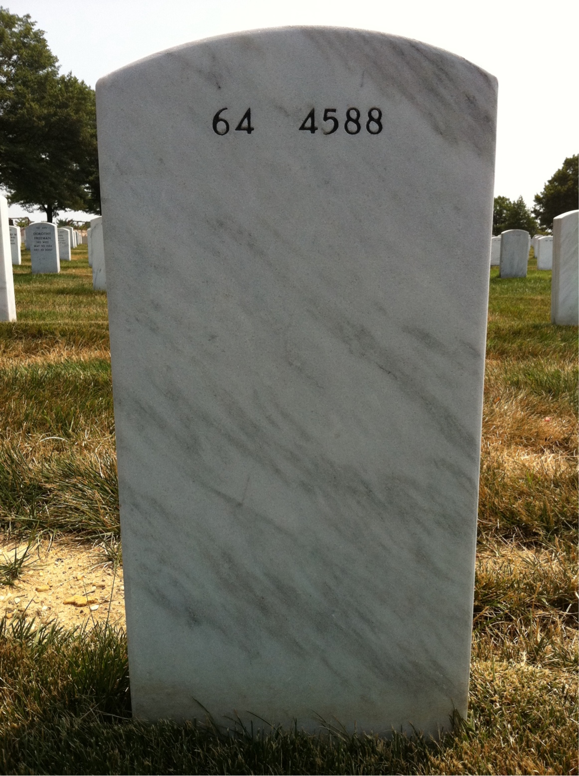 Back of headstone — Benjamin Steres