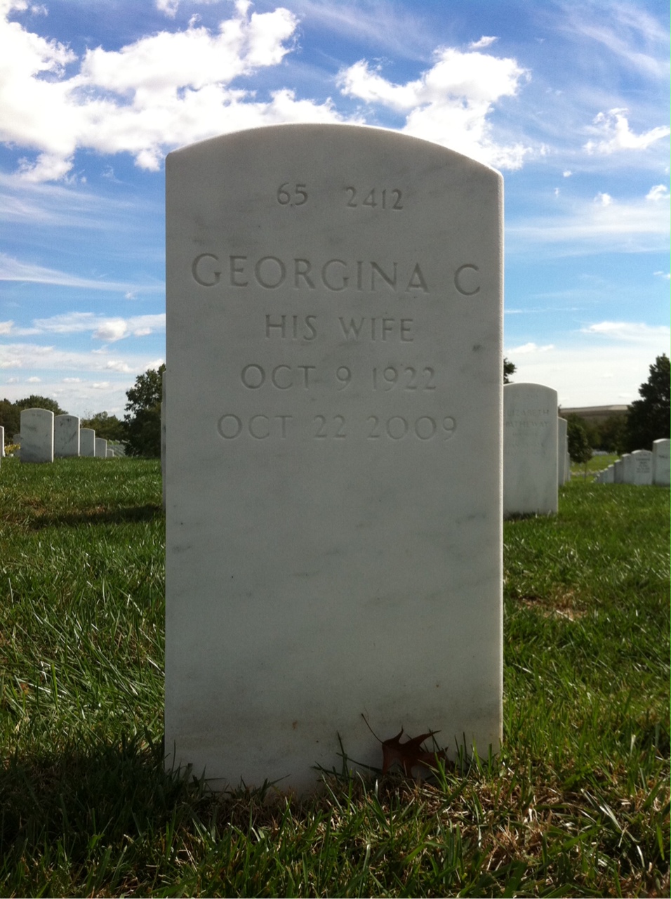 Back of headstone — David Walsh
