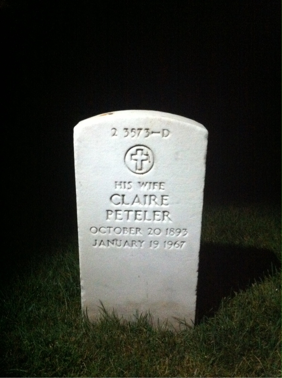 Back of headstone — Claire Morrissey