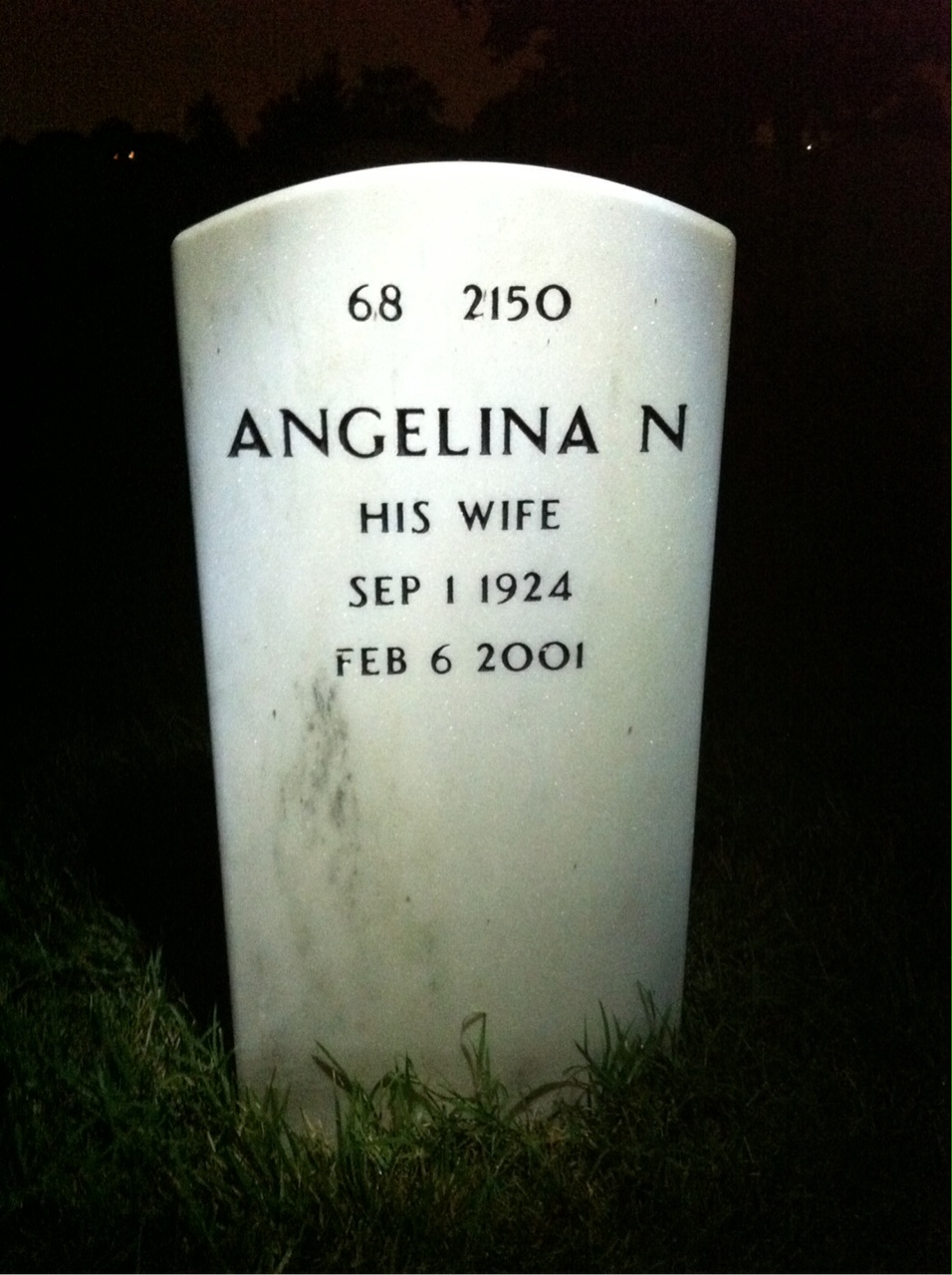 Back of headstone — Gordon Anderson