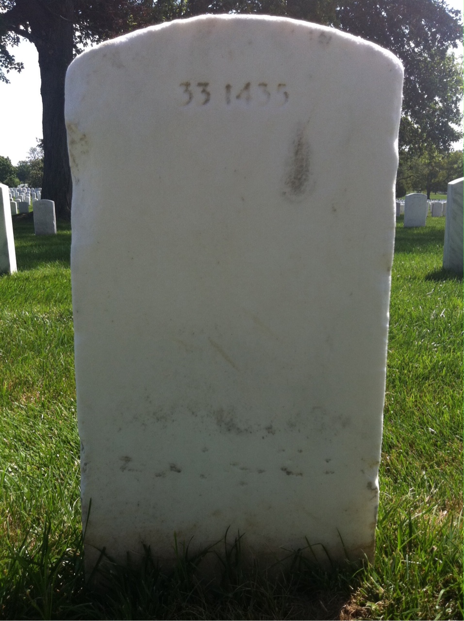 Back of headstone — James Barr