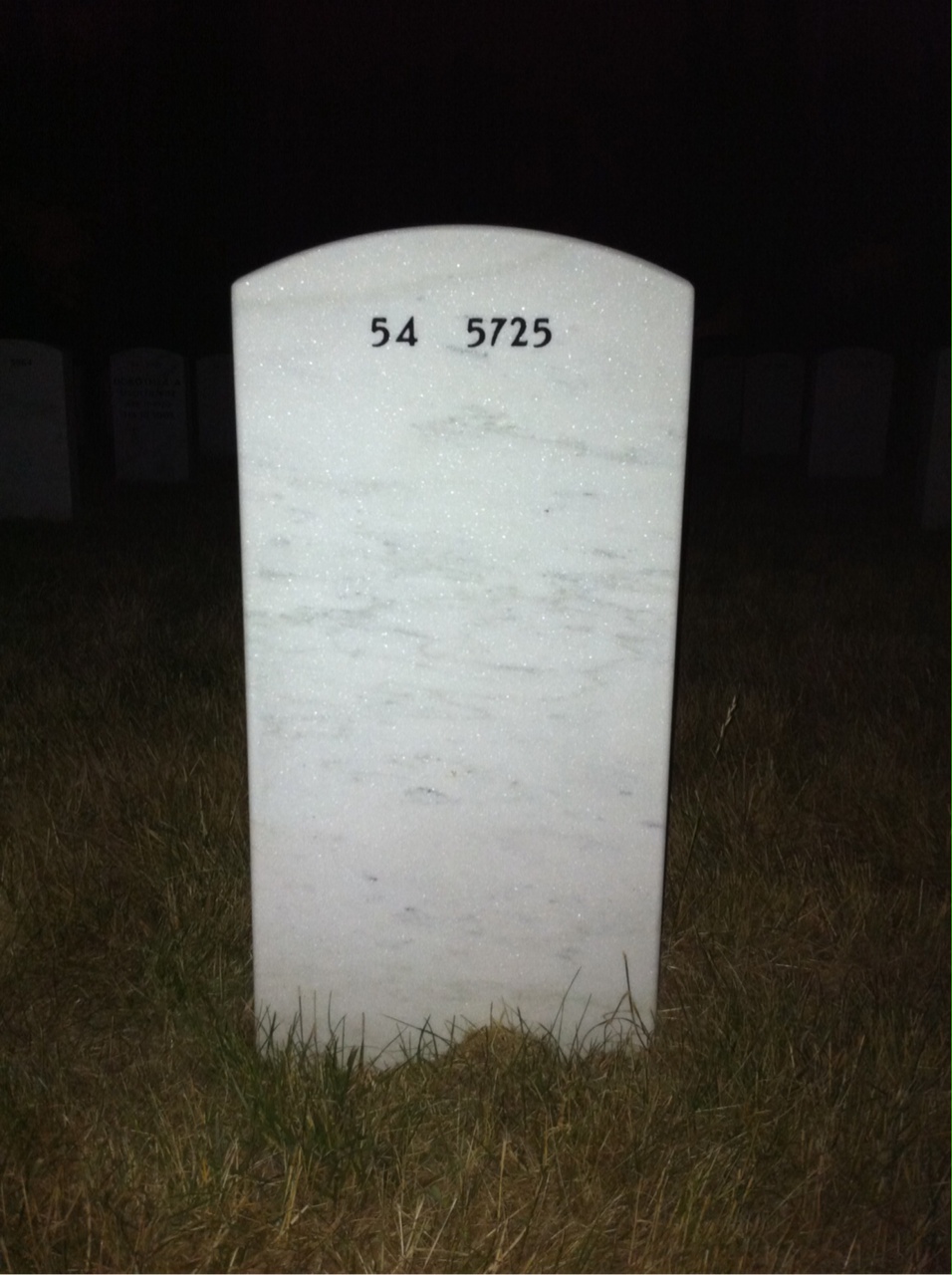 Back of headstone — John Rhodenbaugh