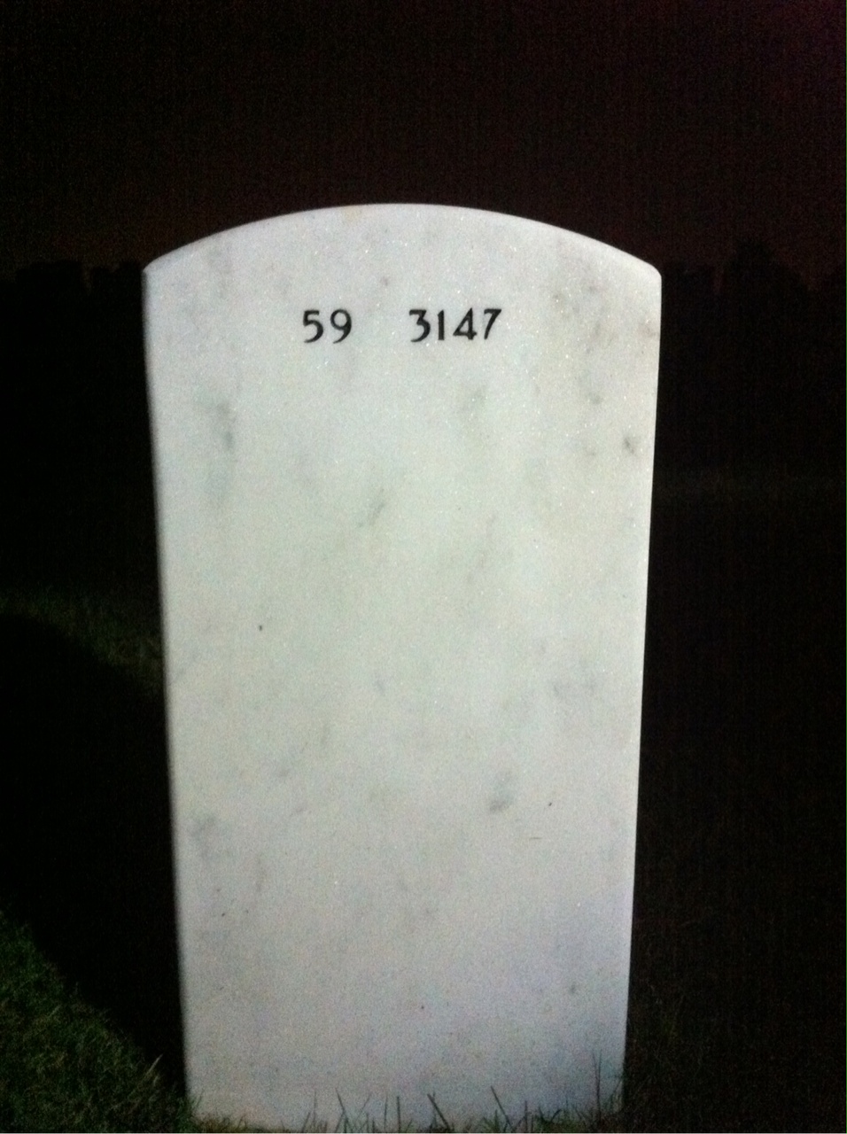 Back of headstone — William Jones