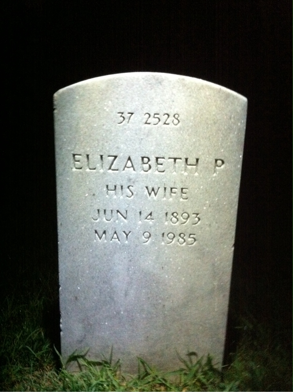 Back of headstone — Cecil Amonette