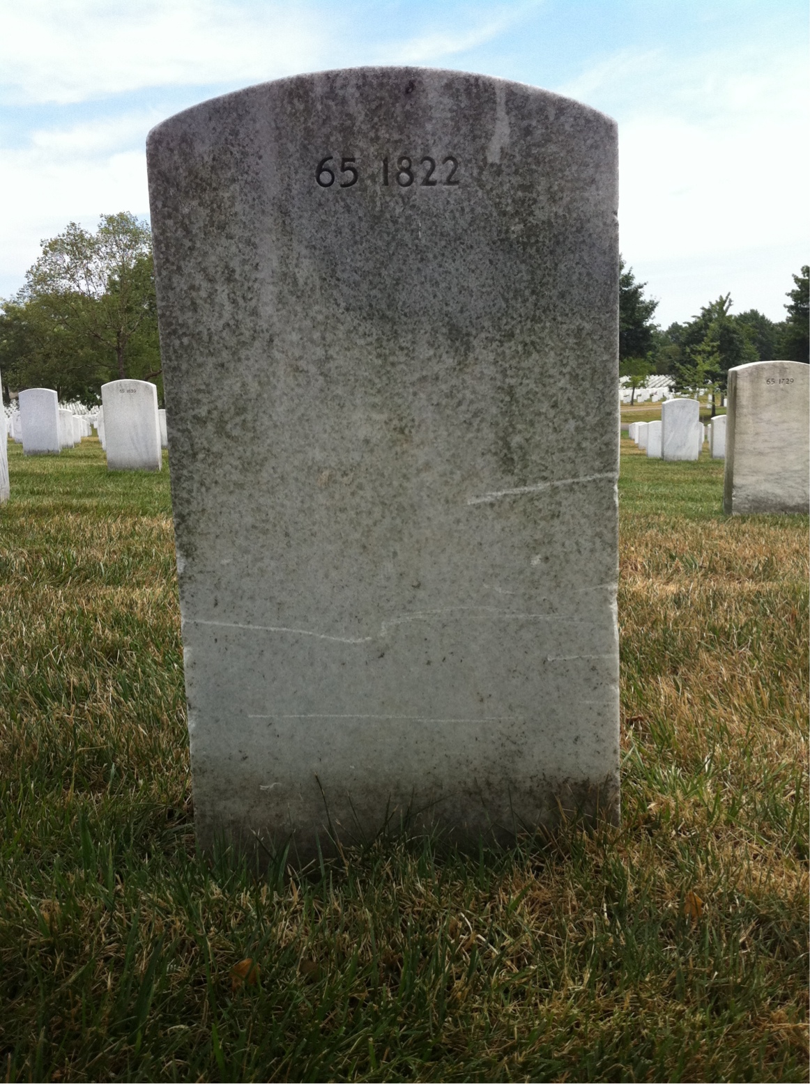 Back of headstone — Nathan Antoine