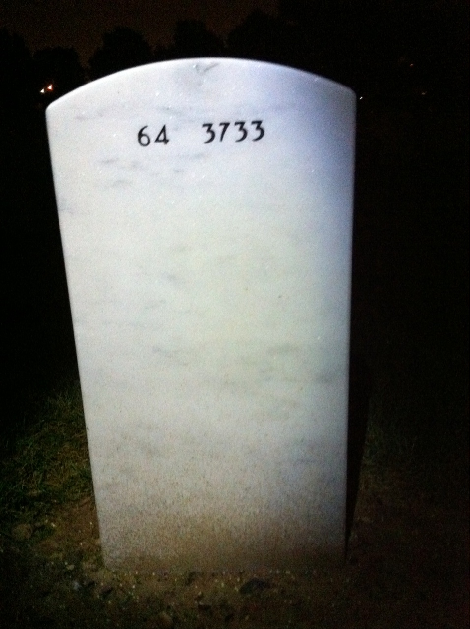 Back of headstone — Patrick Slack-Valentino