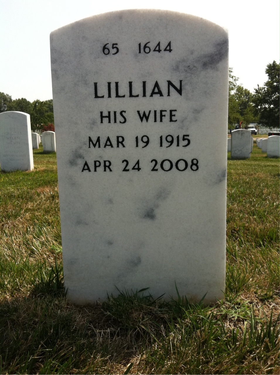 Back of headstone — Charles Gersoni