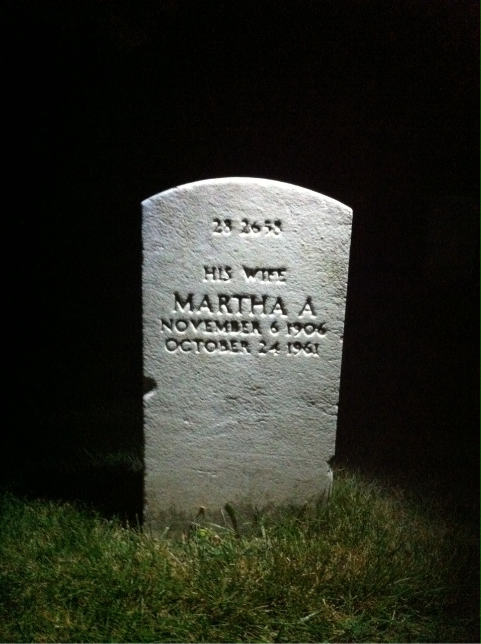 Back of headstone — Arthur Attleberger
