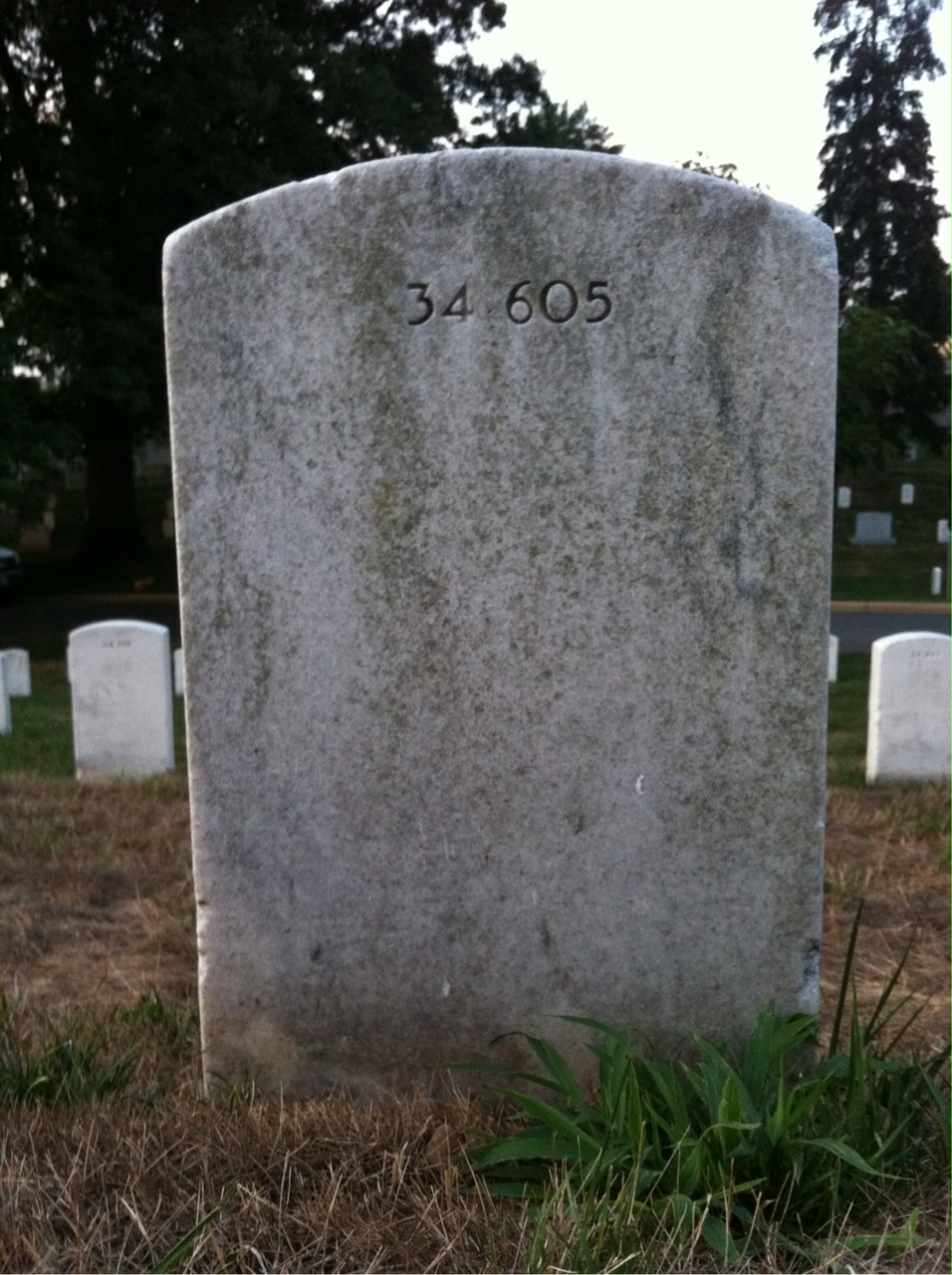 Back of headstone — James Bauersfeld