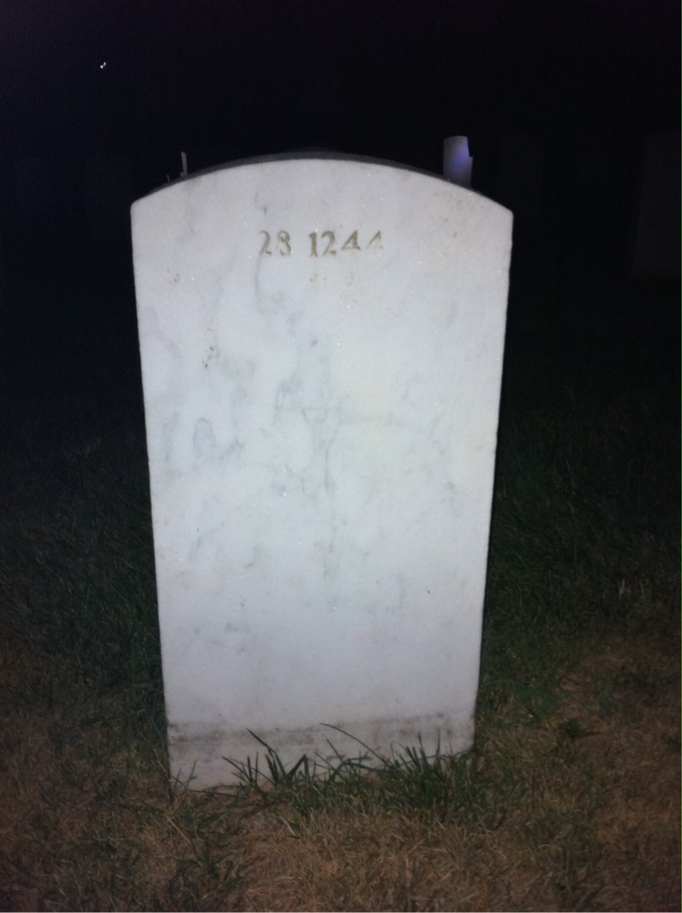 Back of headstone — Leslie Alligood