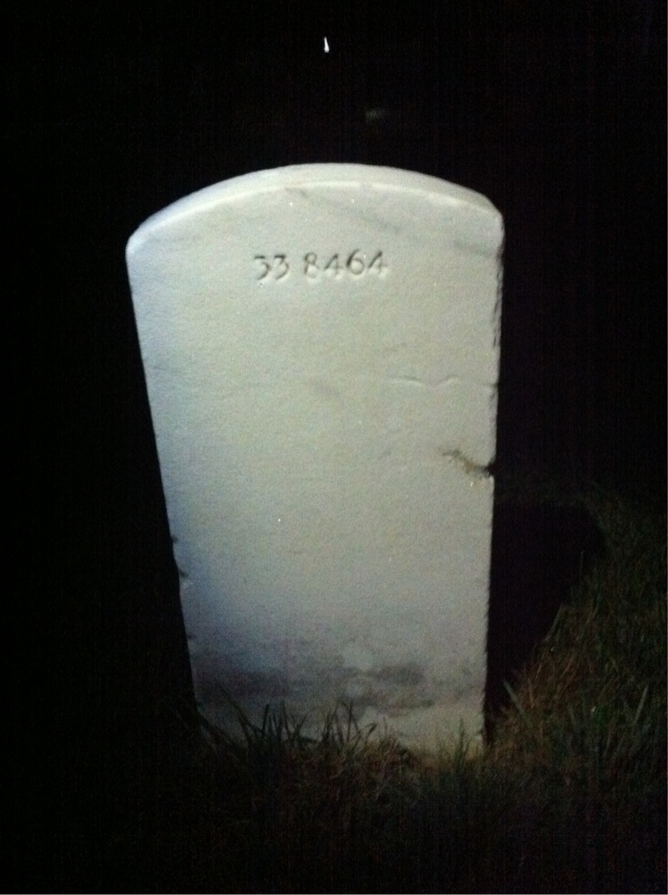 Back of headstone — David Atkins