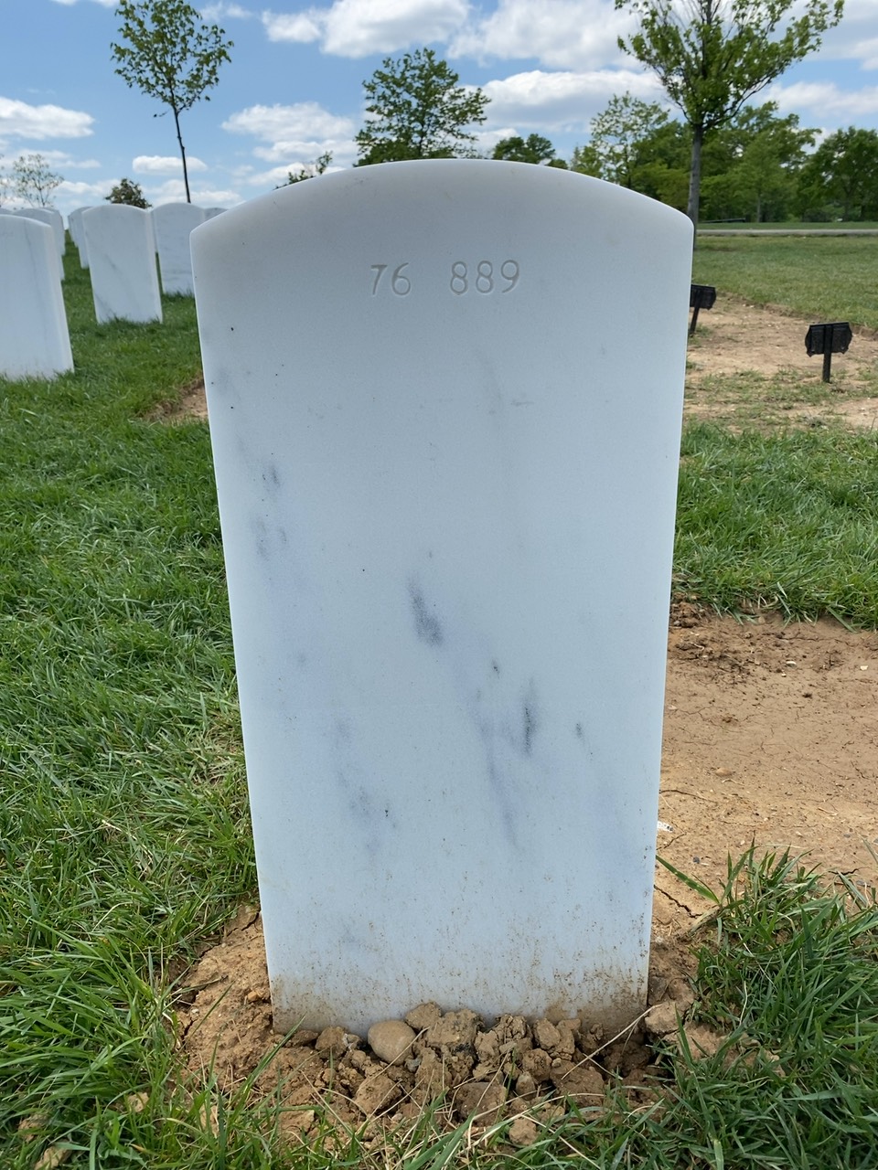 Back of headstone — James Adamek