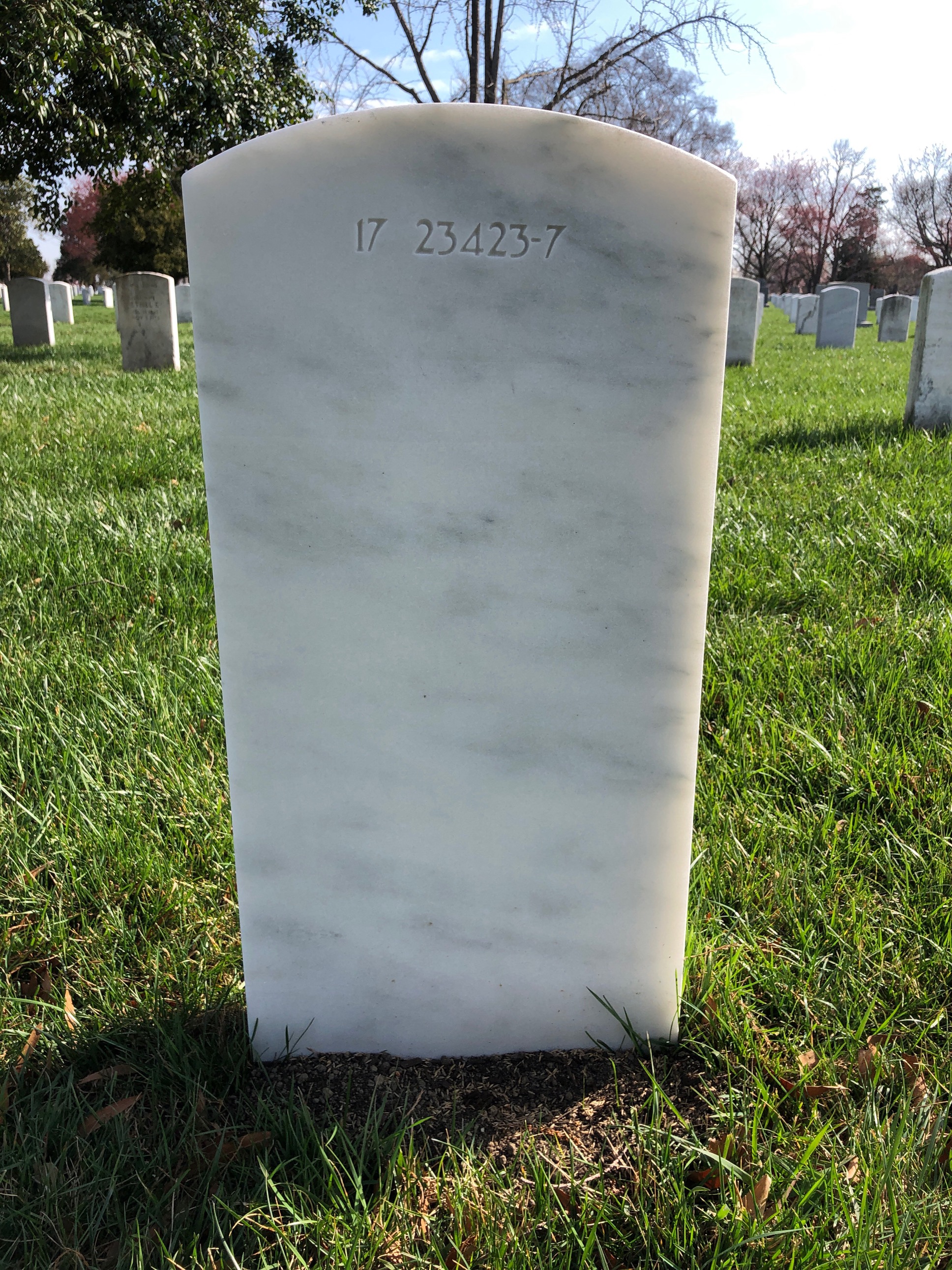 Back of headstone — Wesley Morningstar