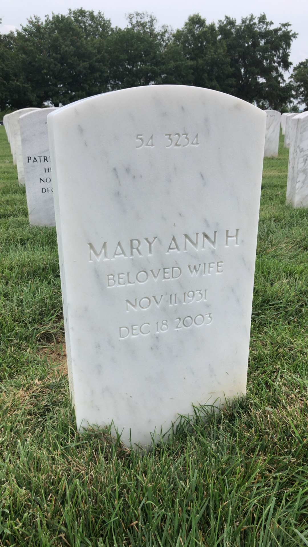 Back of headstone — Charles Sperow