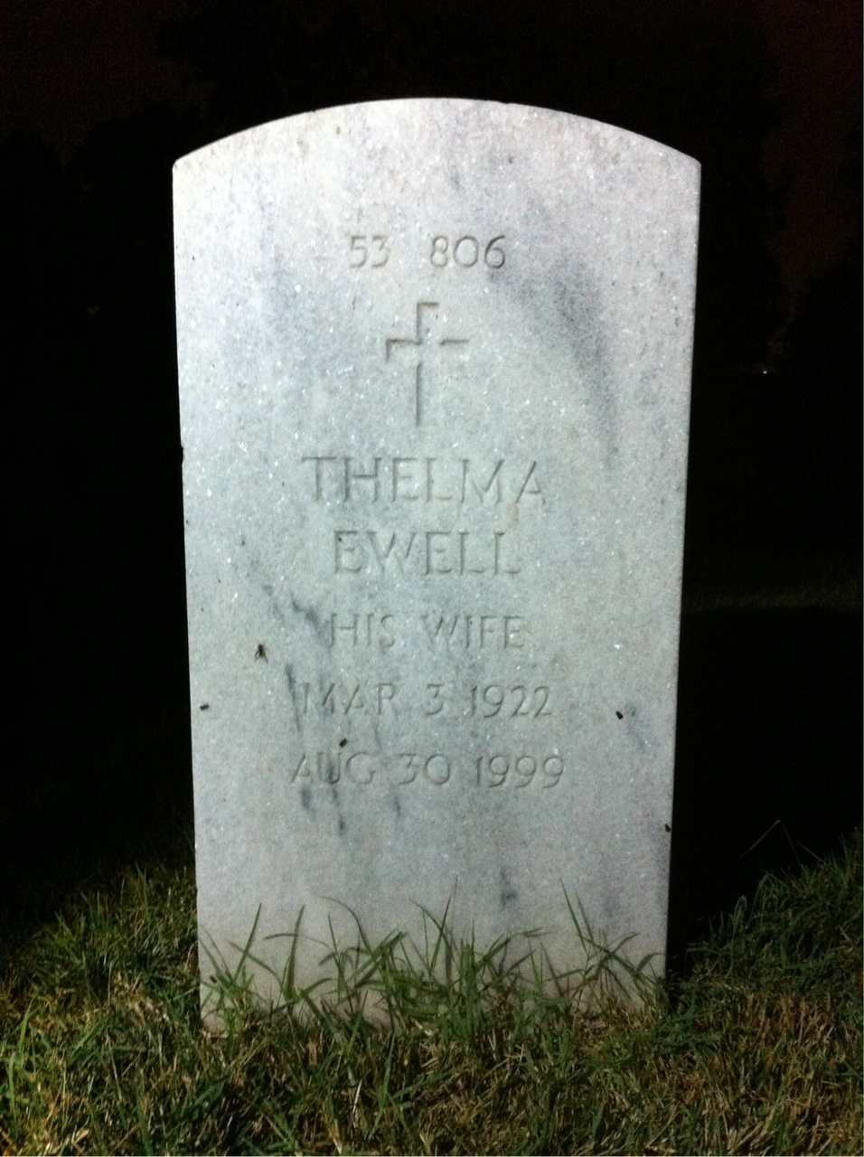 Back of headstone — Elmo Baker