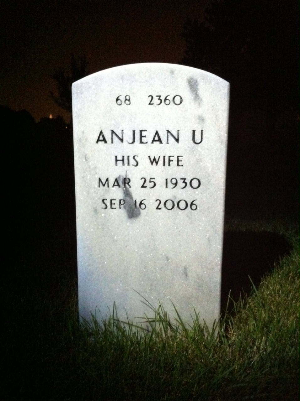 Back of headstone — Narvell Turner