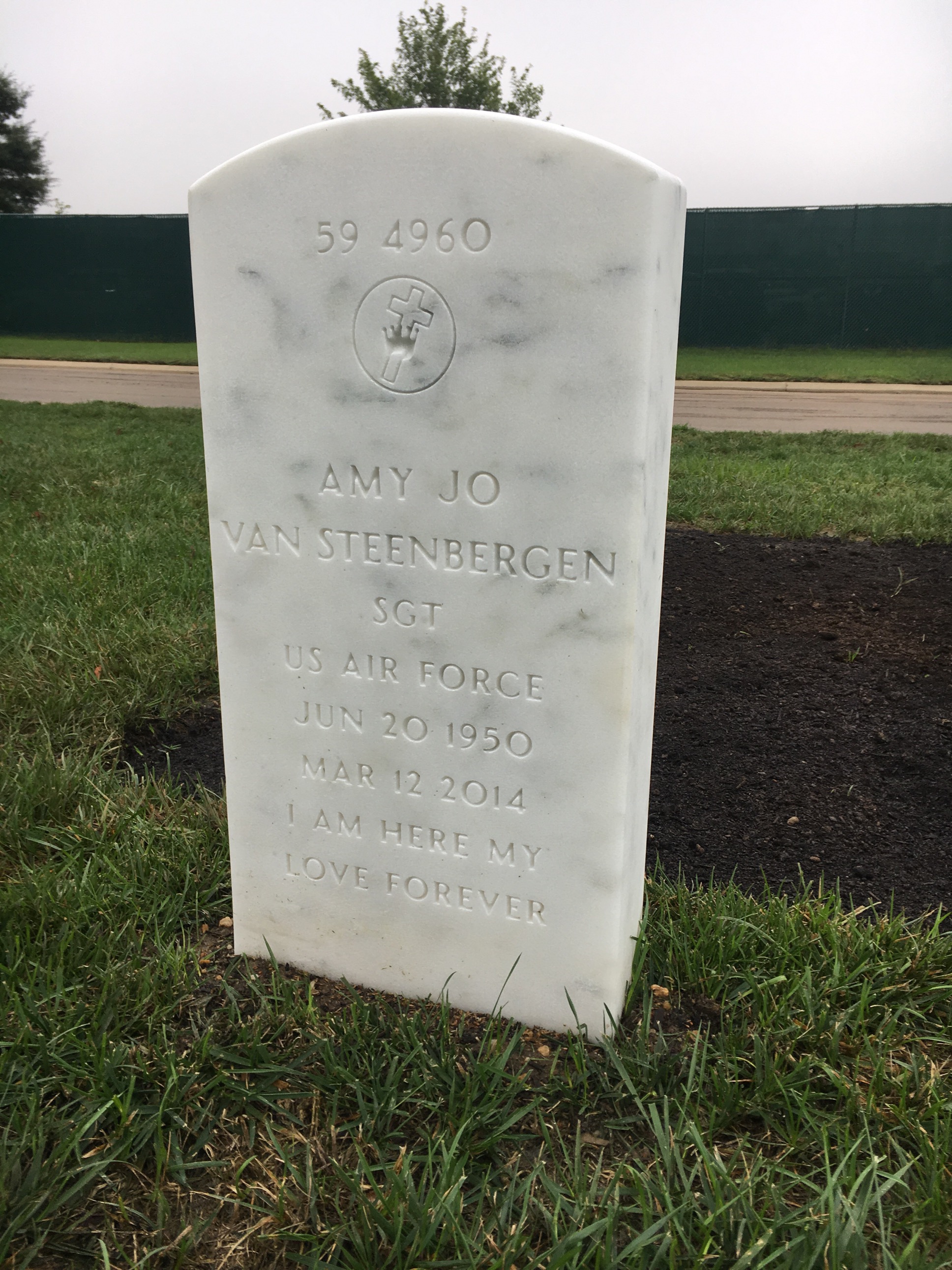 Back of headstone — Terry Lee Van Steenbergen