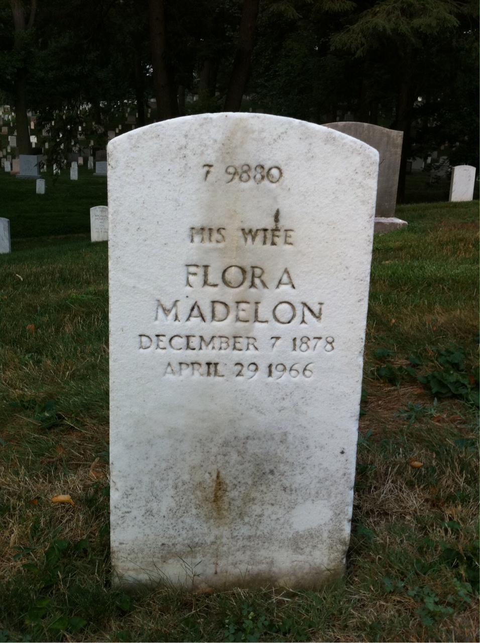 Back of headstone — Wilbur Morse