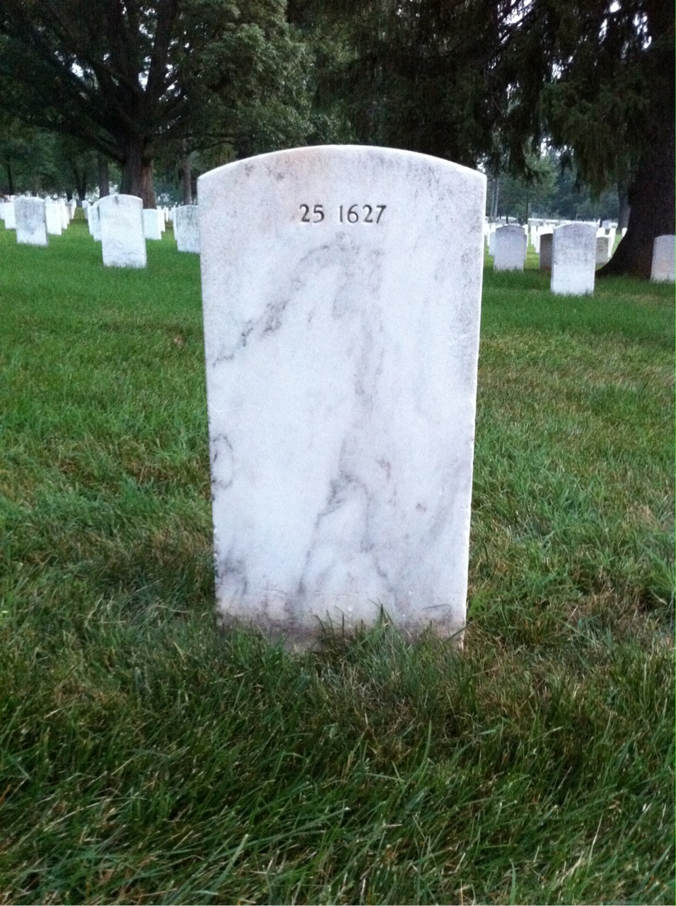 Back of headstone — Lawrence Baker