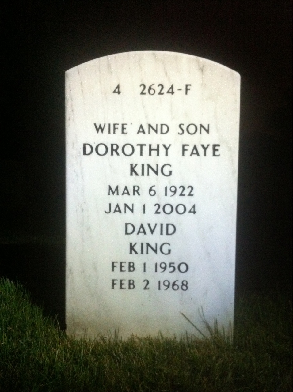 Back of headstone — William Woodman