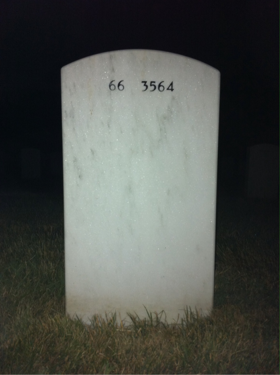 Back of headstone — James High
