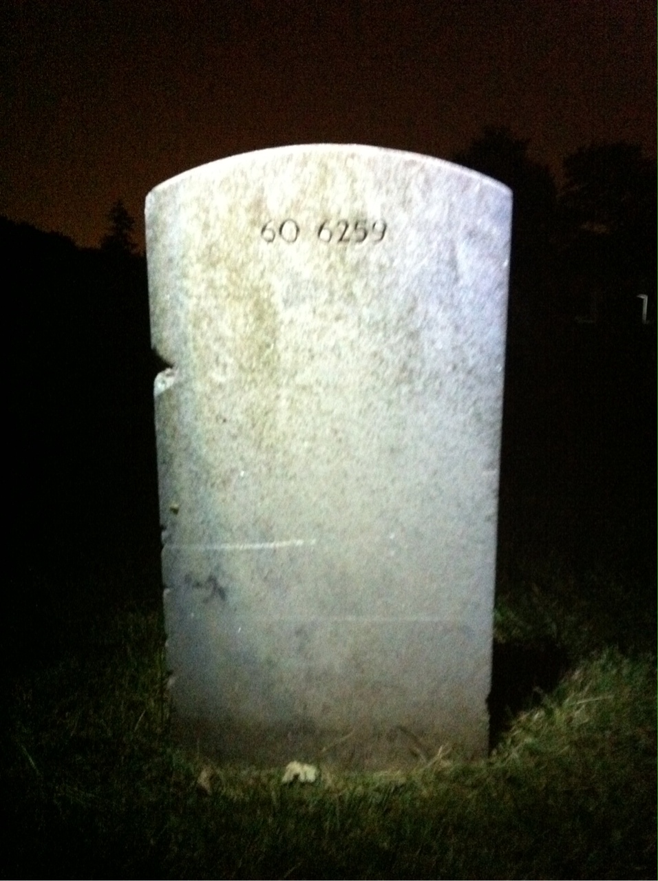 Back of headstone — James Corey