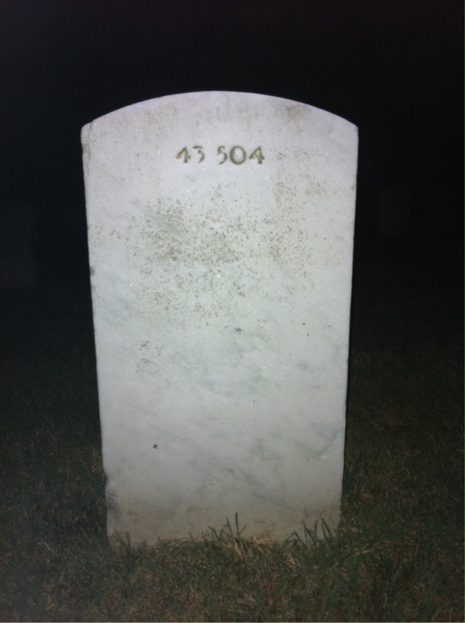 Back of headstone — James Mitchell
