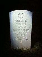 Russell Adams — Headstone Front