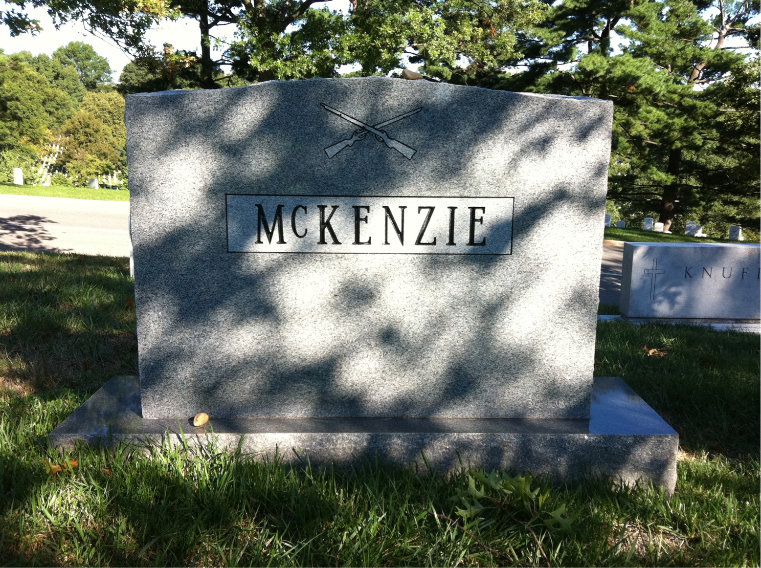 Back of headstone — Daniel Mckenzie