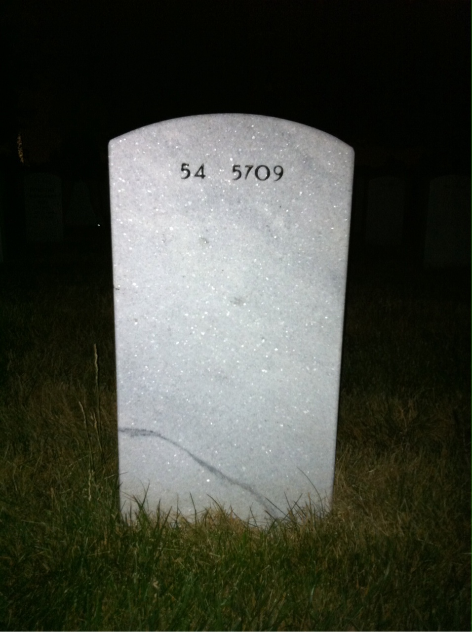 Back of headstone — Frank Handler