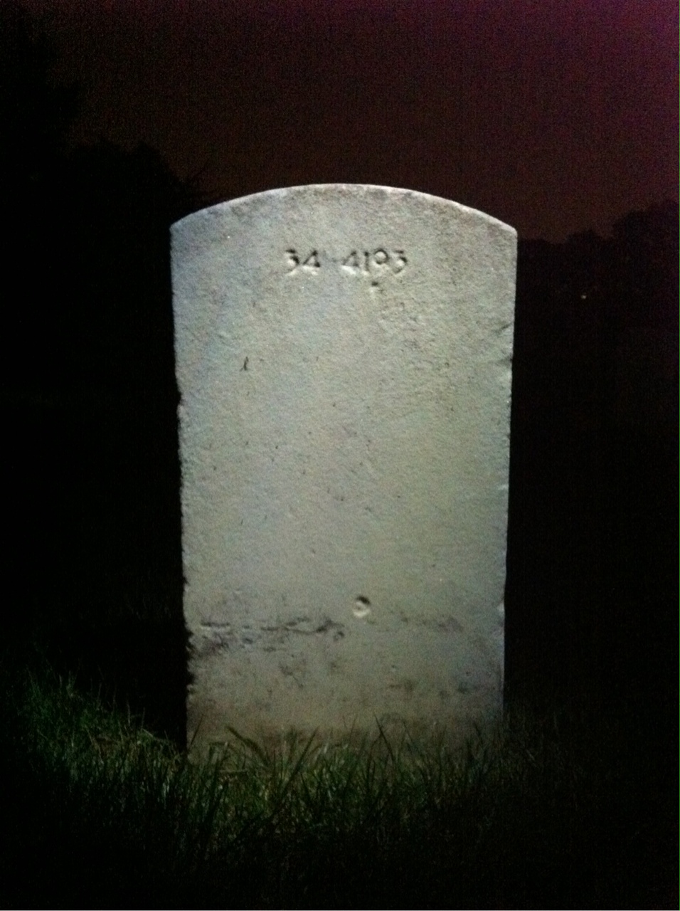 Back of headstone — Francis Adams
