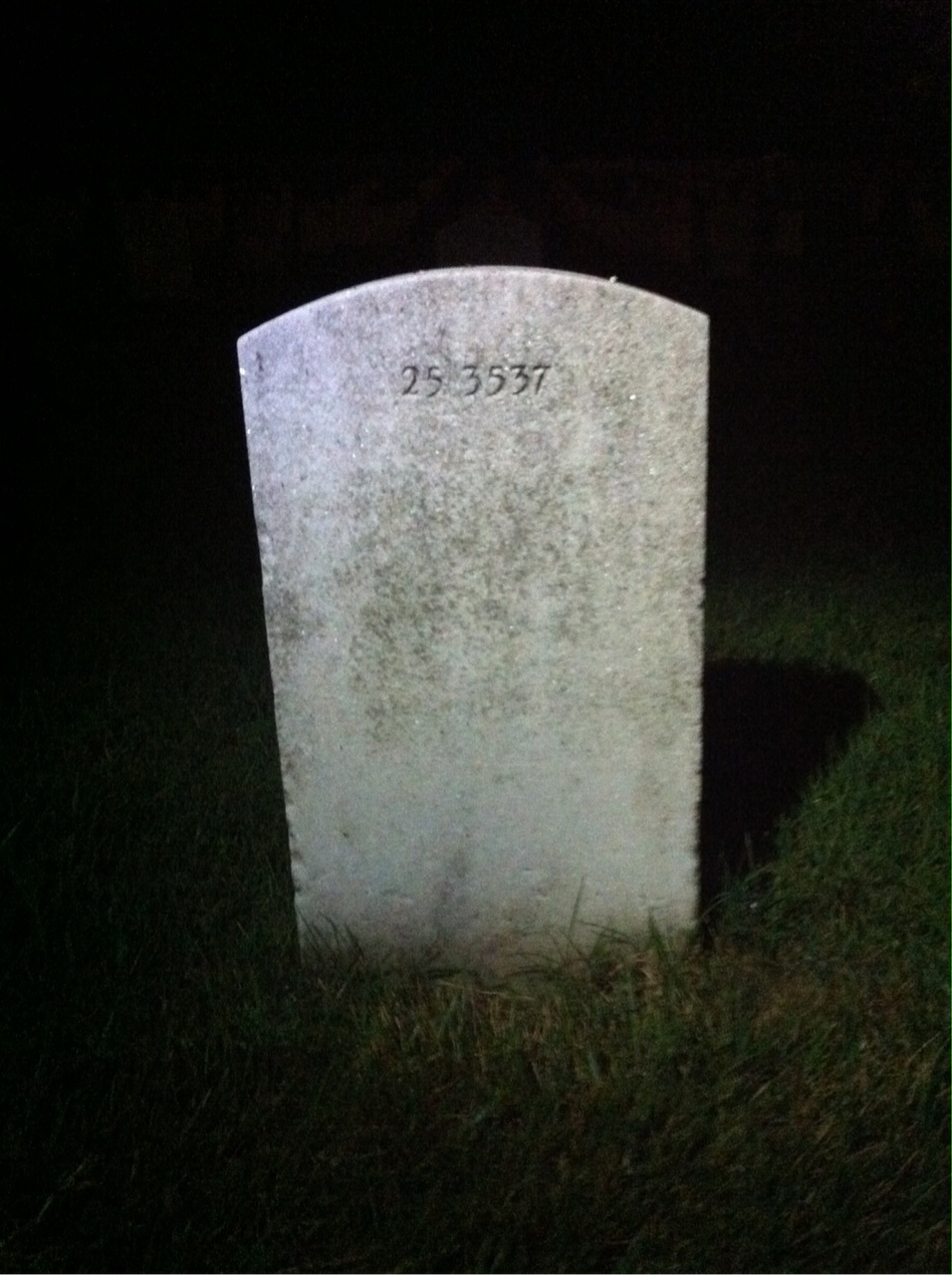 Back of headstone — William P Ross