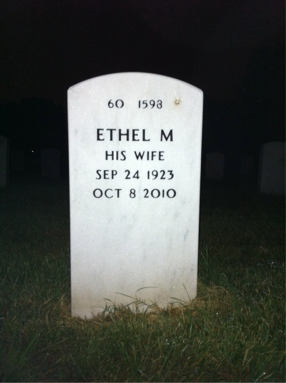 Back of headstone — James Brizzolara