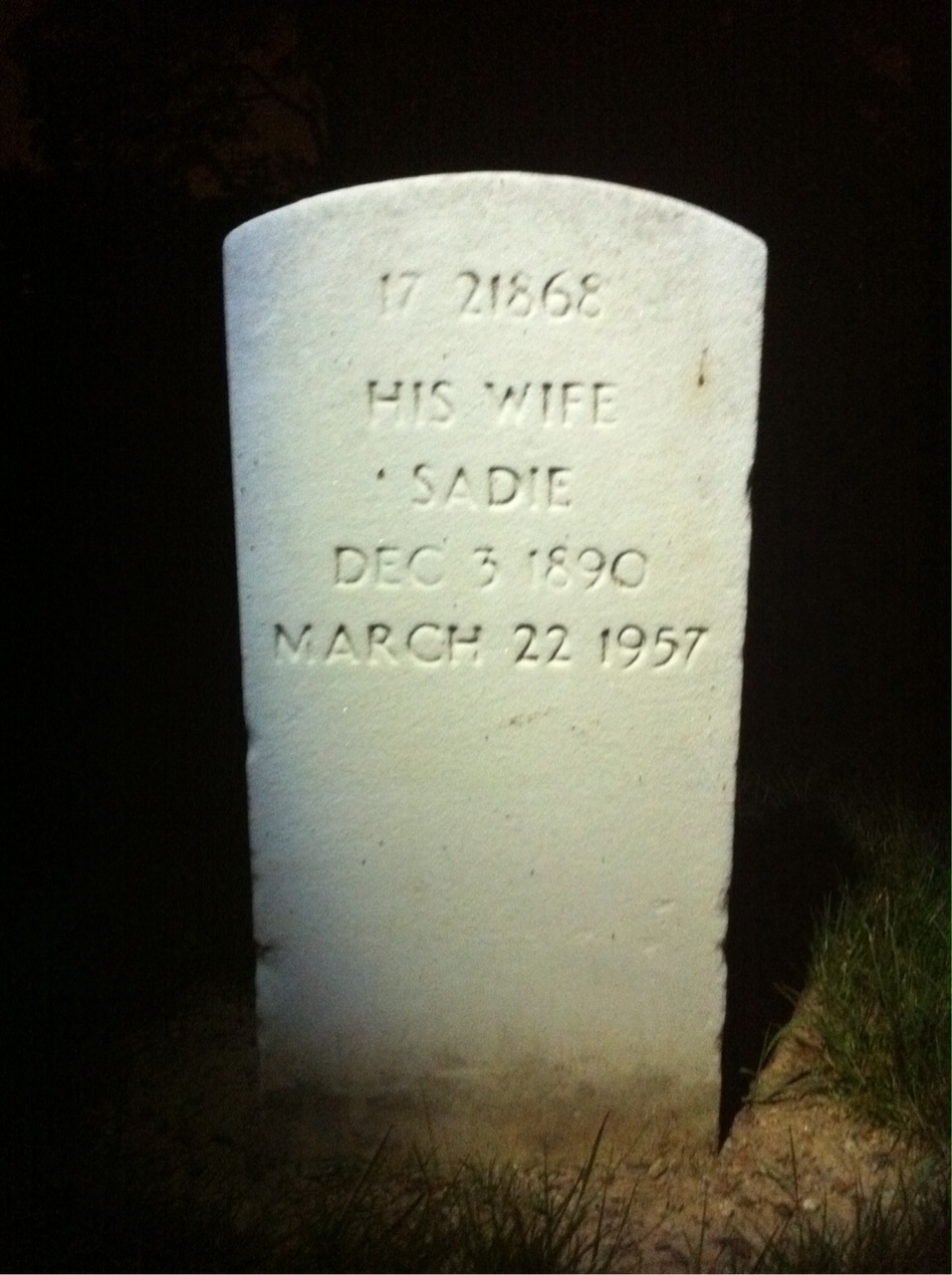 Back of headstone — Joseph Murphey