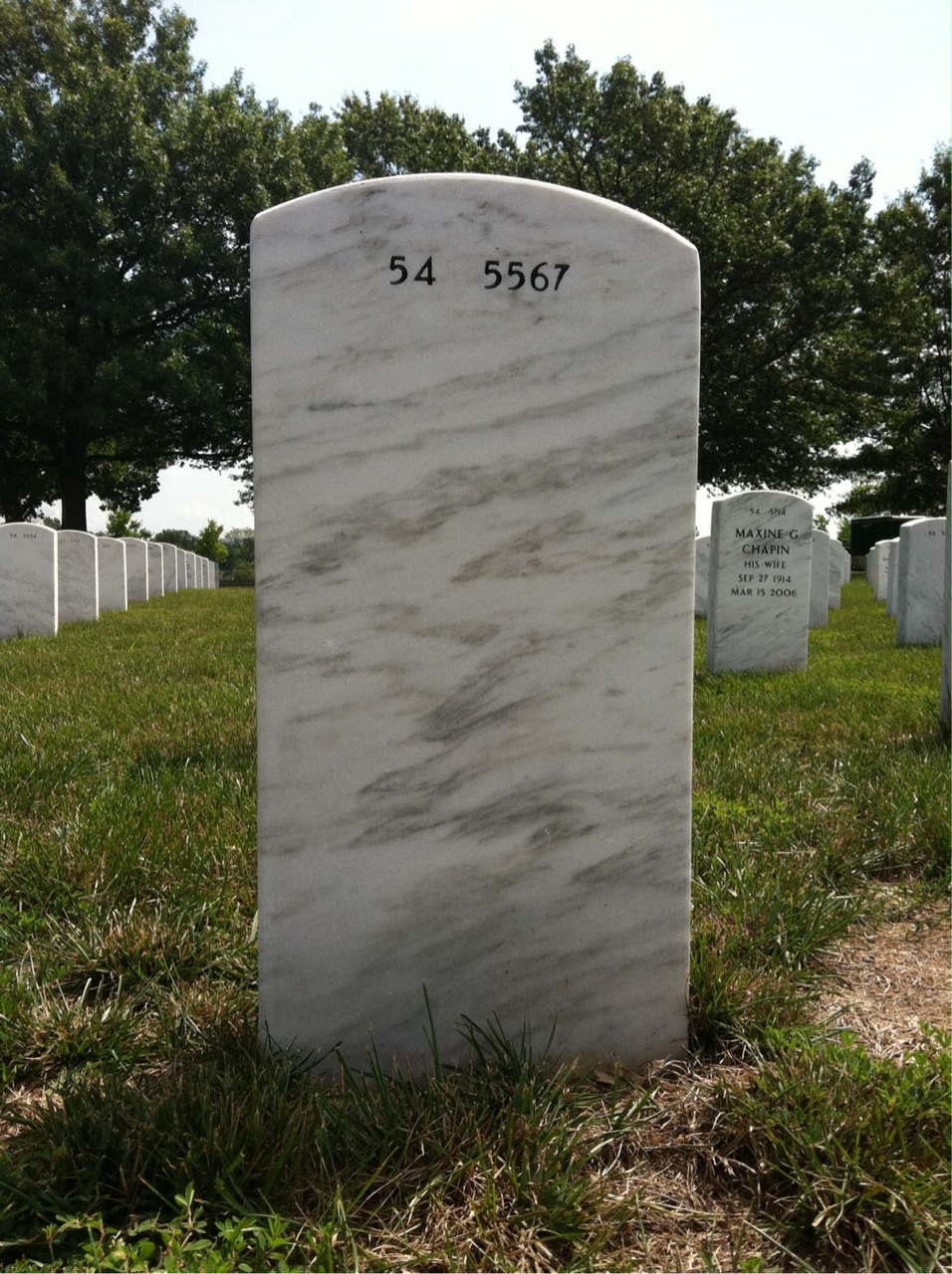 Back of headstone — Ralph Stiles