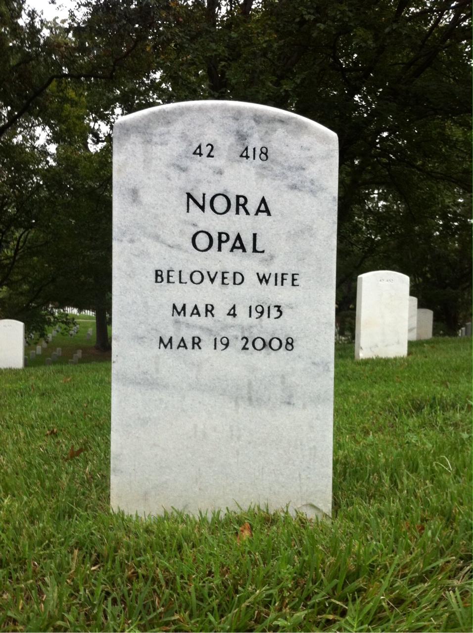 Back of headstone — Ralph Whiting