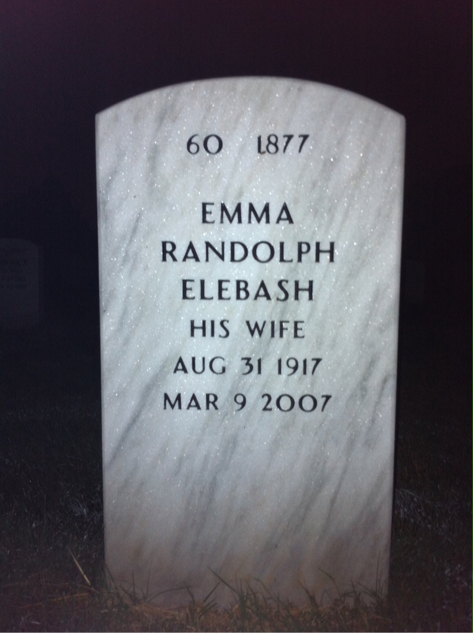 Back of headstone — Edward Hurst
