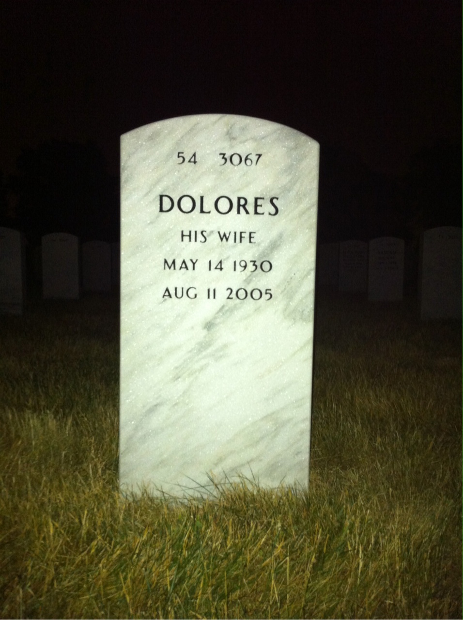 Back of headstone — William Dougherty