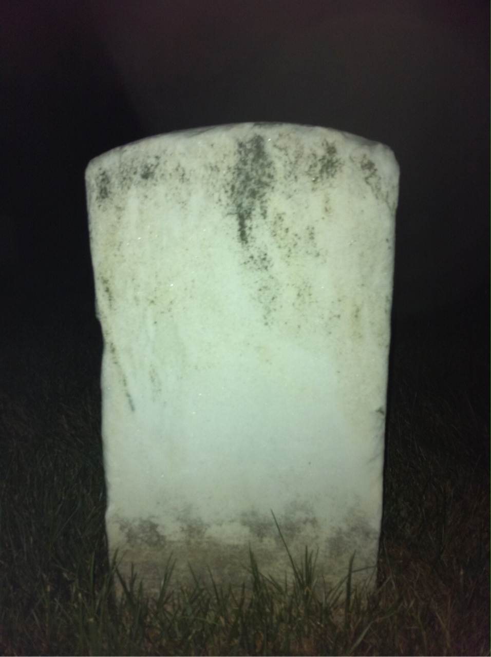 Back of headstone — John Morbly