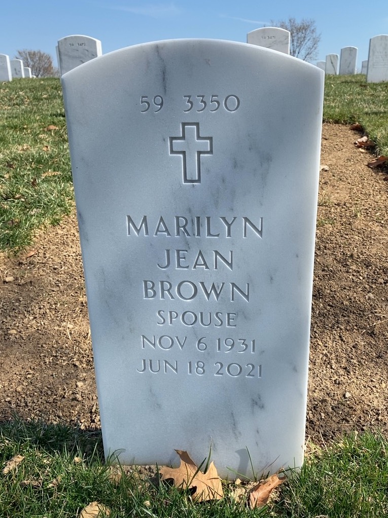 Back of headstone — Walter Brown