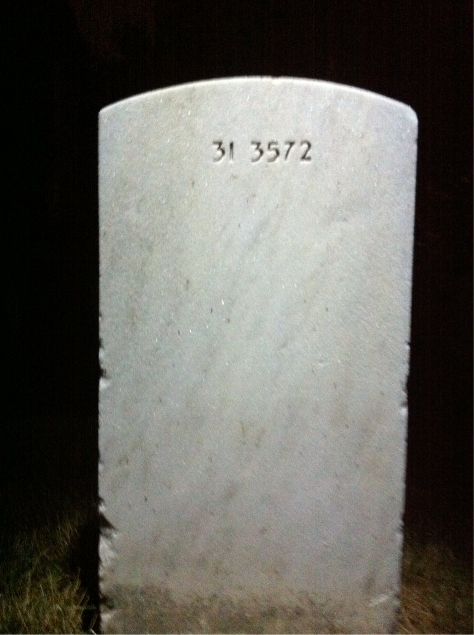 Back of headstone — Grafton Baker