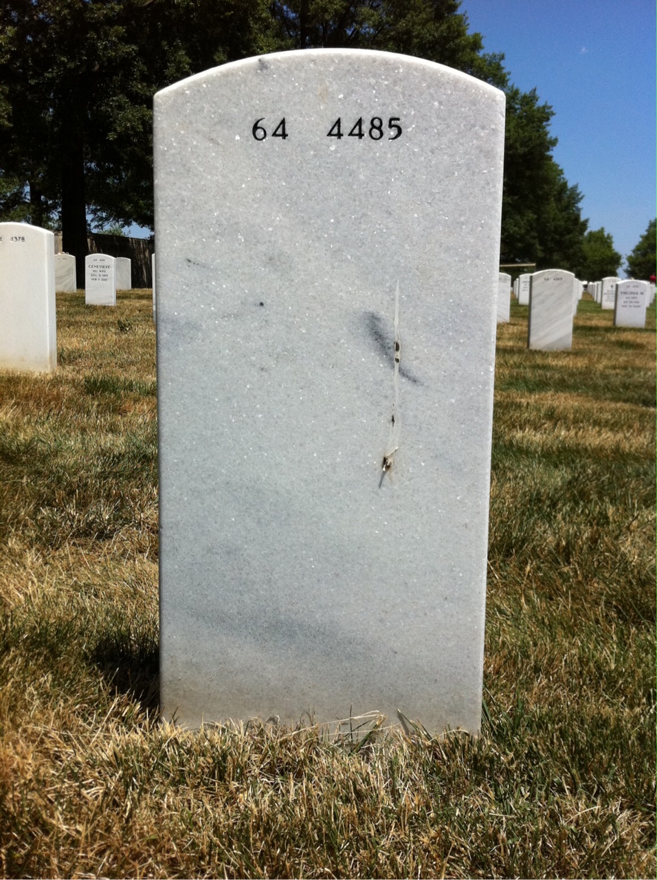 Back of headstone — John Williams