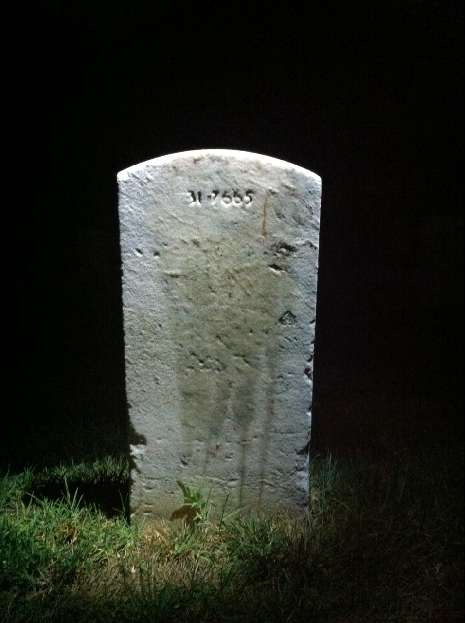 Back of headstone — Monroe Moxley
