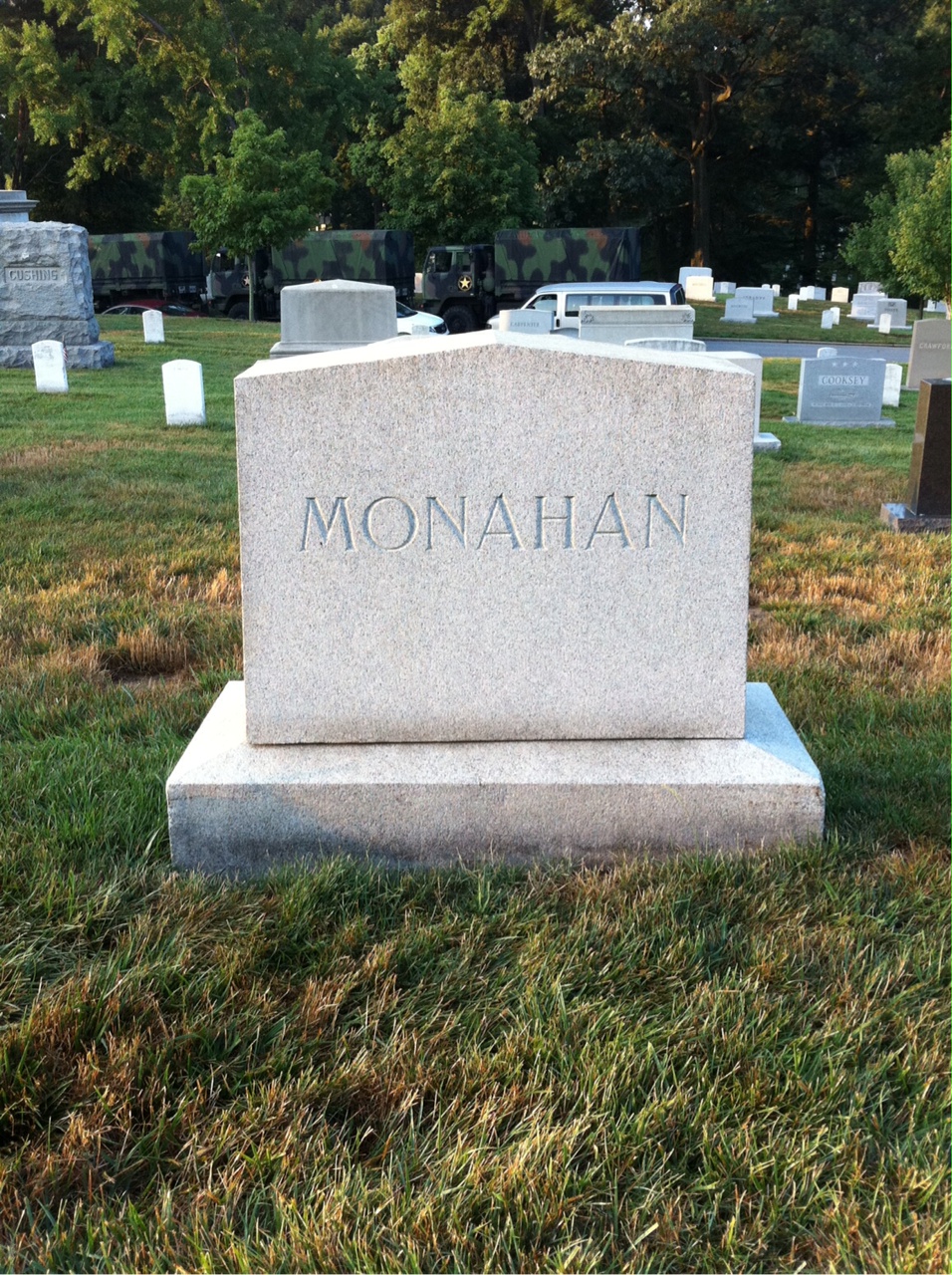 Back of headstone — Anna Monahan
