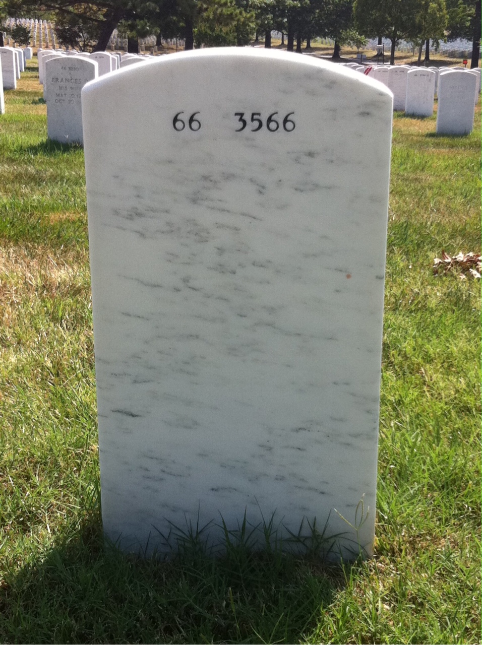 Back of headstone — Benjamin Hacker