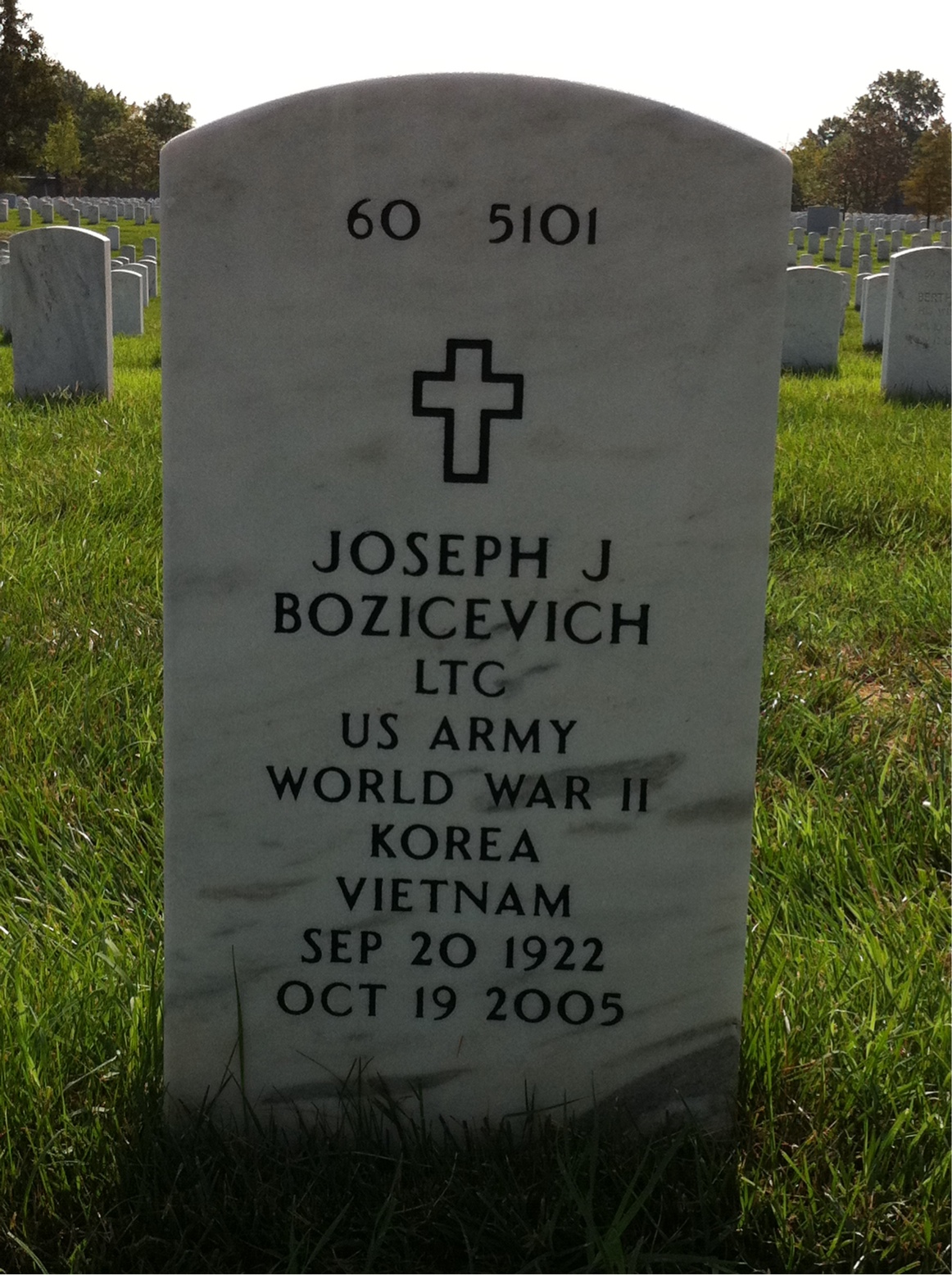 Back of headstone — Joseph Bozicevich