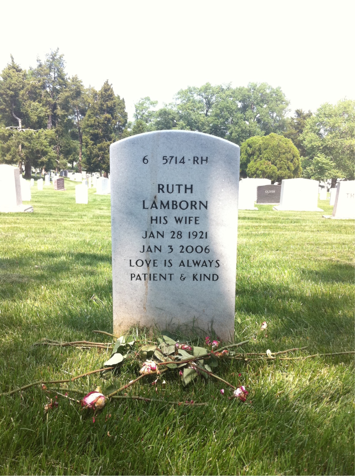 Back of headstone — Merwin Silverthorn
