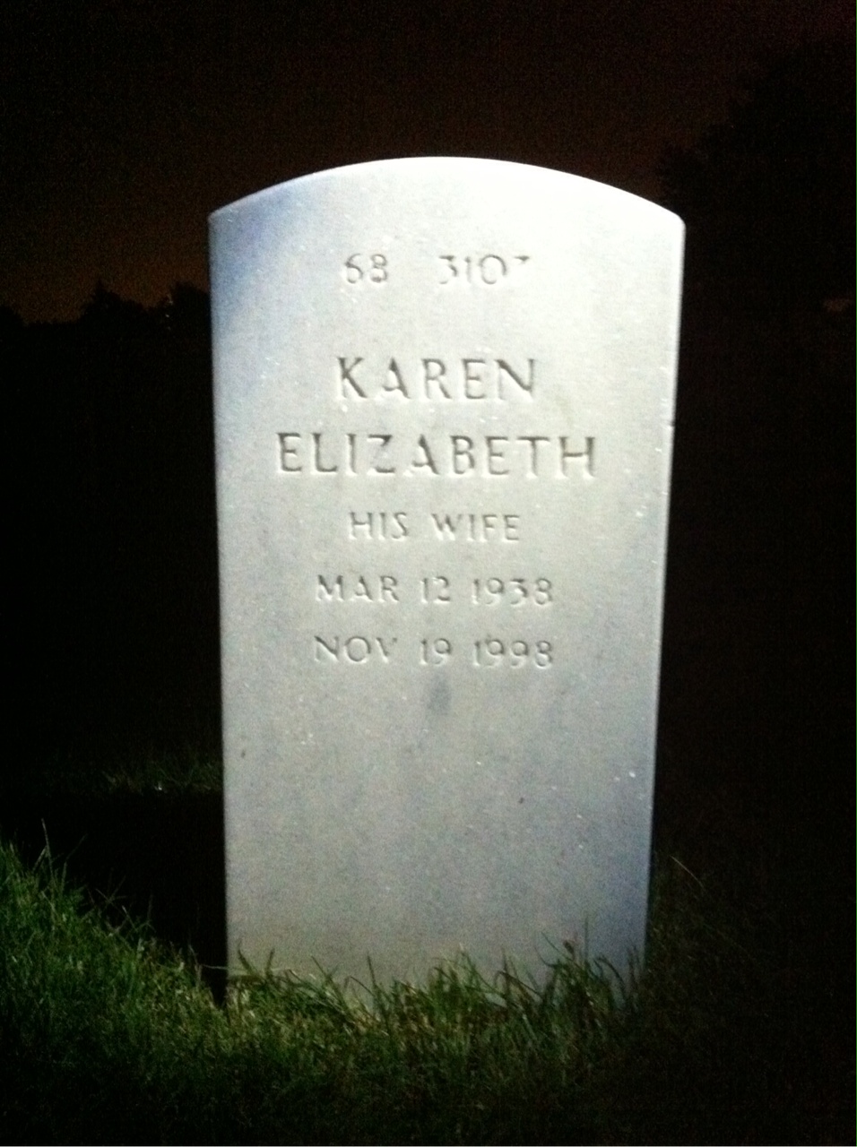 Back of headstone — Thomas Johnson